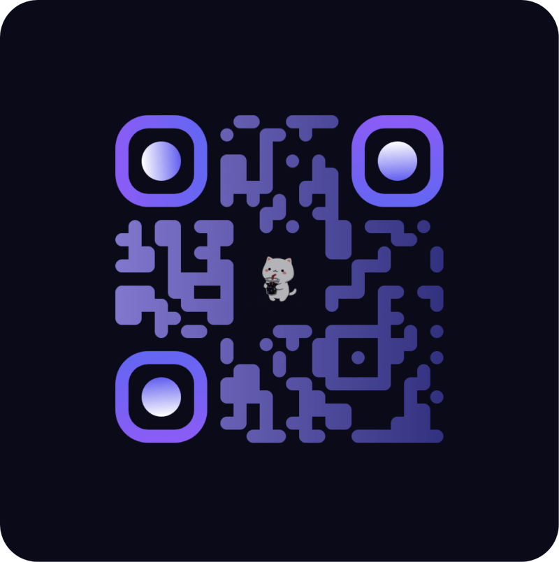 Exemple QR code moderne avec logo central et fond harmonisé grâce au color picker de QRZR